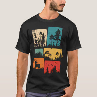 Camiseta Árboles Vida Silvestre Naturaleza Exterior Vintage