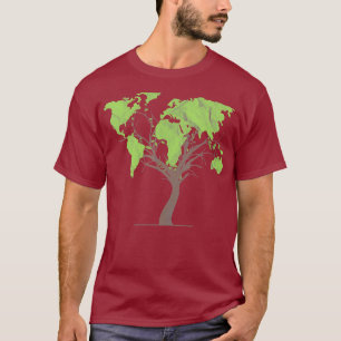 Camiseta Arborisco Árbol del mundo Mapa de Regalo Jardinerí