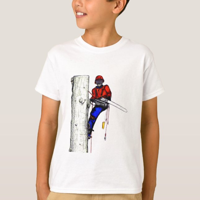 Camiseta Arborismo de cirujano árbol en el trabajo actual d (Anverso)