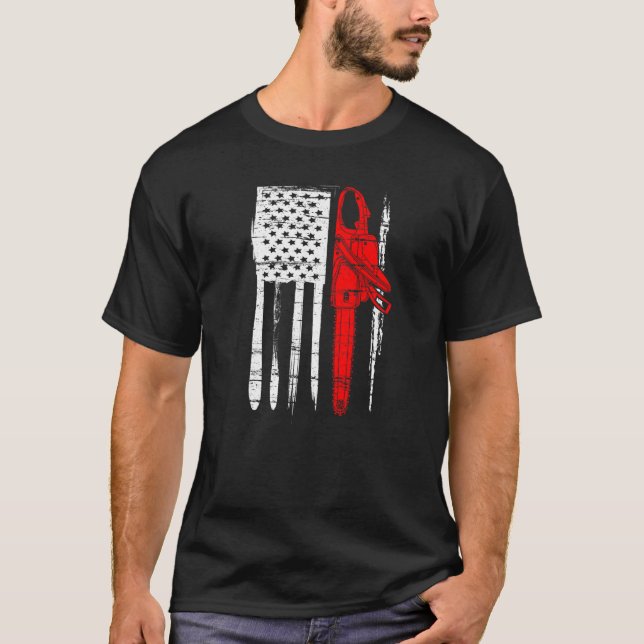 Camiseta Arborismo de la bandera estadounidense de los Esta (Anverso)