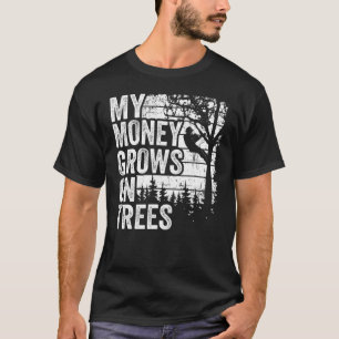Camiseta Arborismo Mens Tree Climber Vintage Mi dinero crec