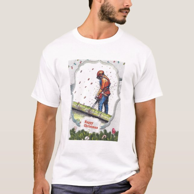 Camiseta Arborist chainsaw tree surgeon Gift Christmas (Anverso)