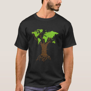 Camiseta Arborista jardinero árbol mapa mundial naturaleza