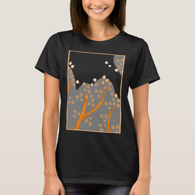 Camiseta Arbusto de otoño abstracto (Anverso)