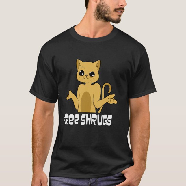 Camiseta arbustos gratis - gato de aspecto divertido - text (Anverso)