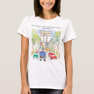 Camiseta Arc de Triomphe Paris Whimsical Watercolor Sketch