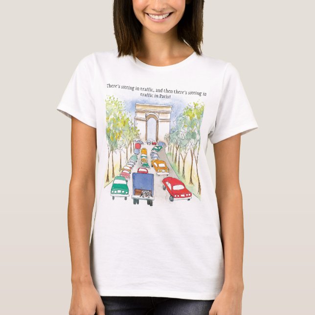 Camiseta Arc de Triomphe Paris Whimsical Watercolor Sketch (Anverso)