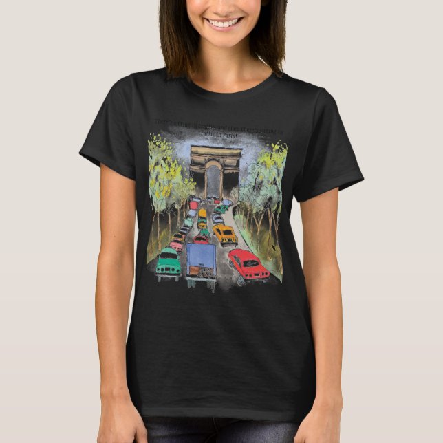 Camiseta Arc de Triomphe Whimsical Watercolor Sketch (Anverso)