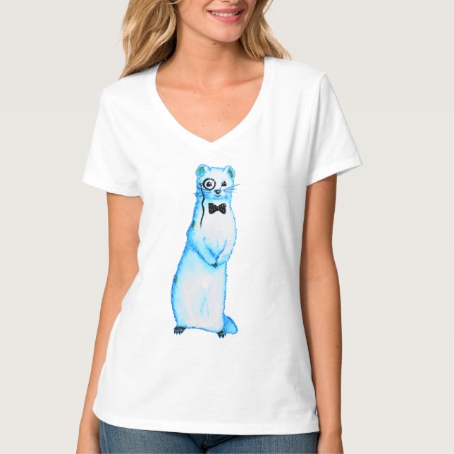 Camiseta Arca blanca Ermine Cute Ferret Lover Art (Anverso)