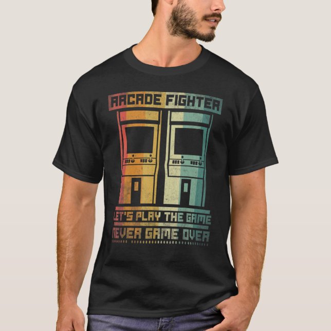 Camiseta Arcade Fighter Juguemos el juego nunca terminó (Anverso)
