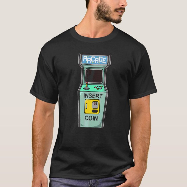Camiseta Arcade Game Retro Gamer Insertar moneda (Anverso)
