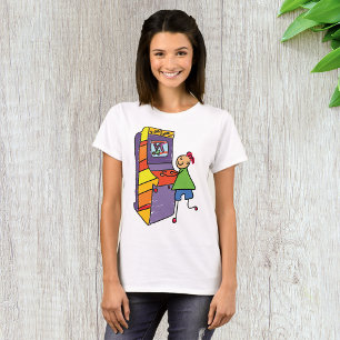 Camiseta Arcade Gamer Stick Figura Juego de vídeo vintage d