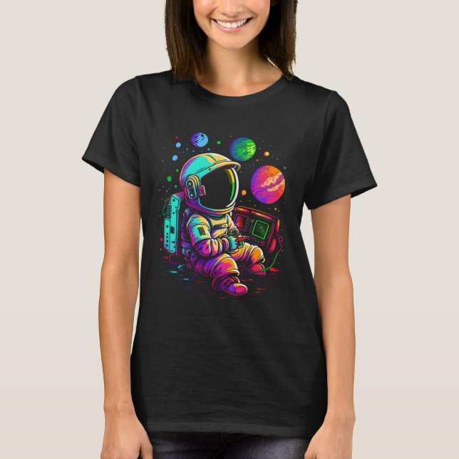Camiseta Arcade Planets Universe Gaming Astronauta (Anverso)