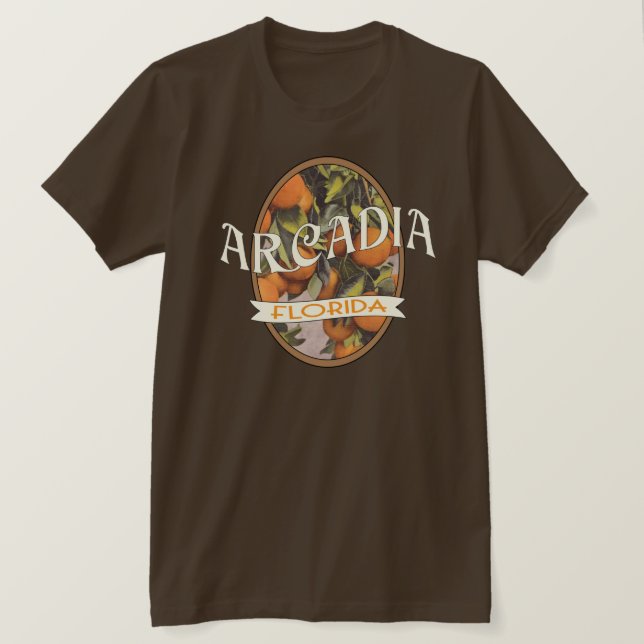 Camiseta Arcadia Florida árbol naranja de estilo vintage (Anverso del diseño)