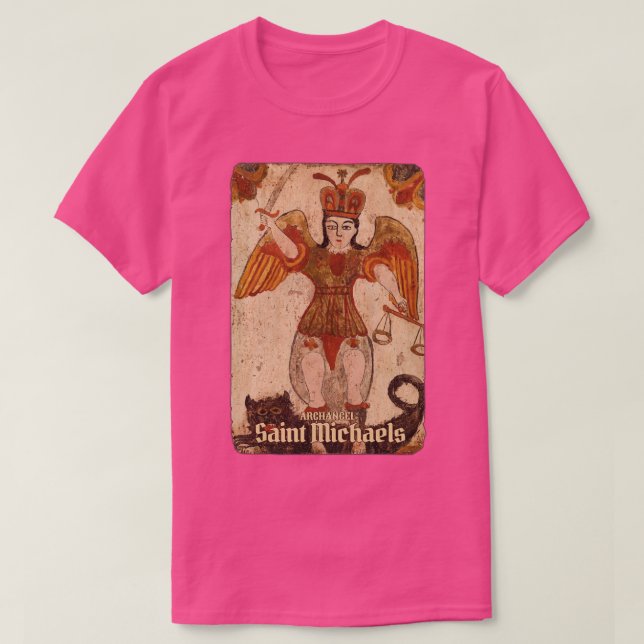 Camiseta Arcángel de arte antiguo Saint Michaels (Diseño del anverso)