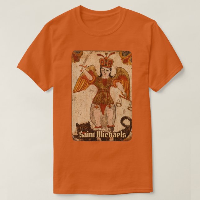 Camiseta Arcángel de arte antiguo Saint Michaels (Diseño del anverso)