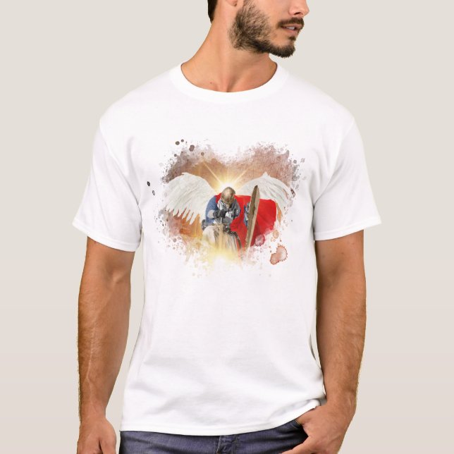 Camiseta Arcángel Michael Fuerza y Protector (Anverso)