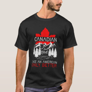 Camiseta Arce Canadiense Americano Forestal Hoja Patriótica