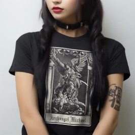 Camiseta Archangel Michael Tarot Tarjeta Arte Religioso Gót