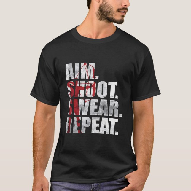 Camiseta Archer Bowaling Aim Shoot Swear Repetir el tiro co (Anverso)