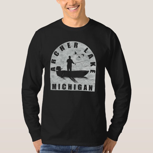 Camiseta Archer Lake Fishing Michigan (Anverso)
