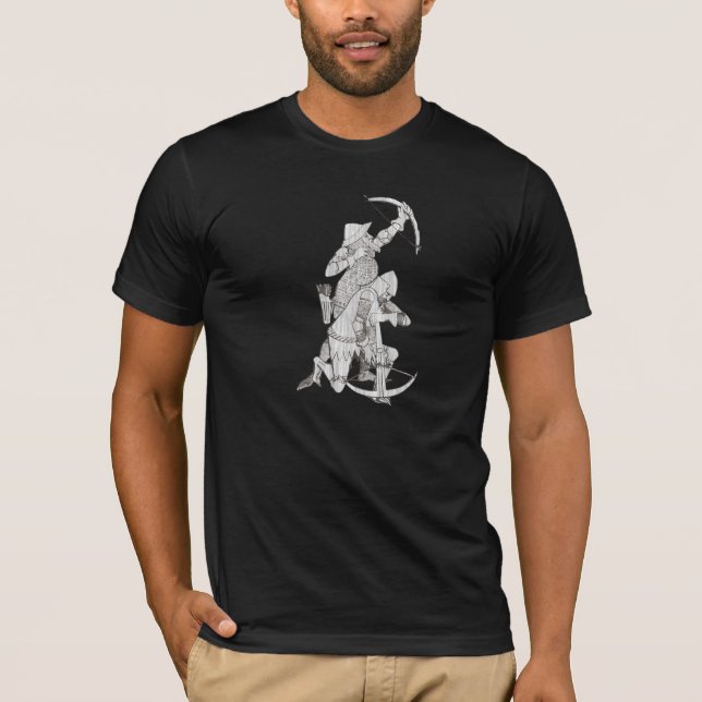 Camiseta Archer medieval y ballestero - gris (Anverso)