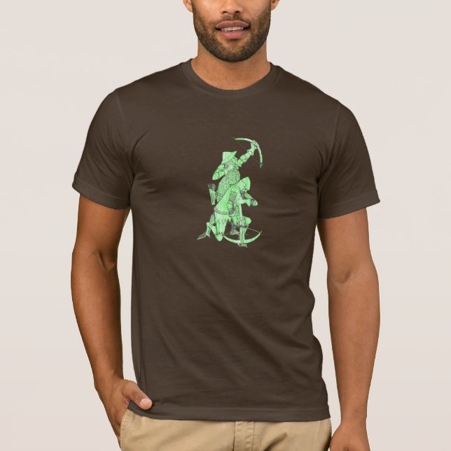 Camiseta Archer medieval y ballestero - verde (Anverso)