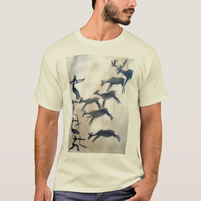 Camiseta Archers y ciervos de la pintura de cuevas (Anverso)