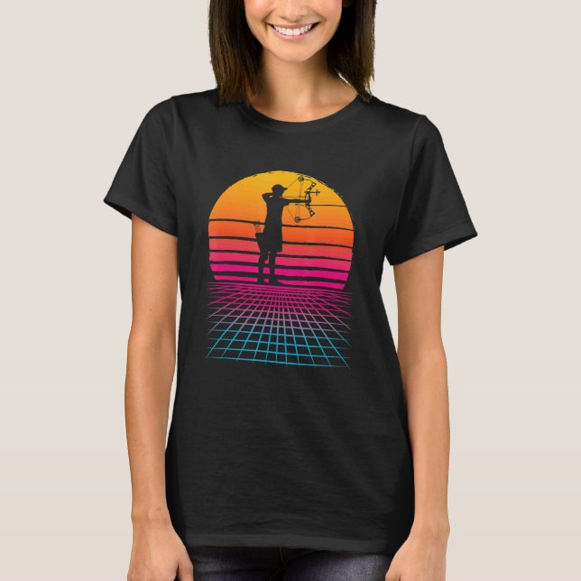 Camiseta Archery Compound Bow Vaporwave Japanese Aesthetic  (Anverso)
