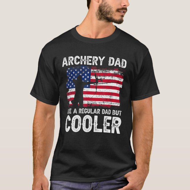 Camiseta Archery Dad Like Regular Cooler American Flag 4th  (Anverso)