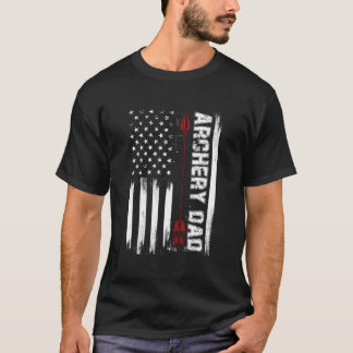 Camiseta Archery Dad Usa Red White Flag