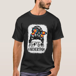 Camiseta Archery Mom Life Messy Bun Hair Glass