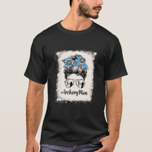Camiseta Archery Mom Messy Bun Hair Bandana Women Mother’S