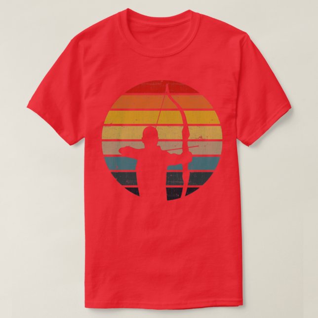 Camiseta Archery Silhouette On A Distressed Retro Sunset pr (Diseño del anverso)
