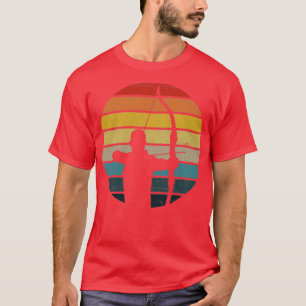 Camiseta Archery Silhouette On A Distressed Retro Sunset pr