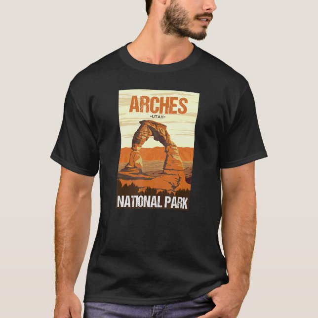 Camiseta Arches National Park Utah Poster Design (Anverso)