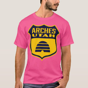 Camiseta Arches Utah Bandera Retro Escudo Azul