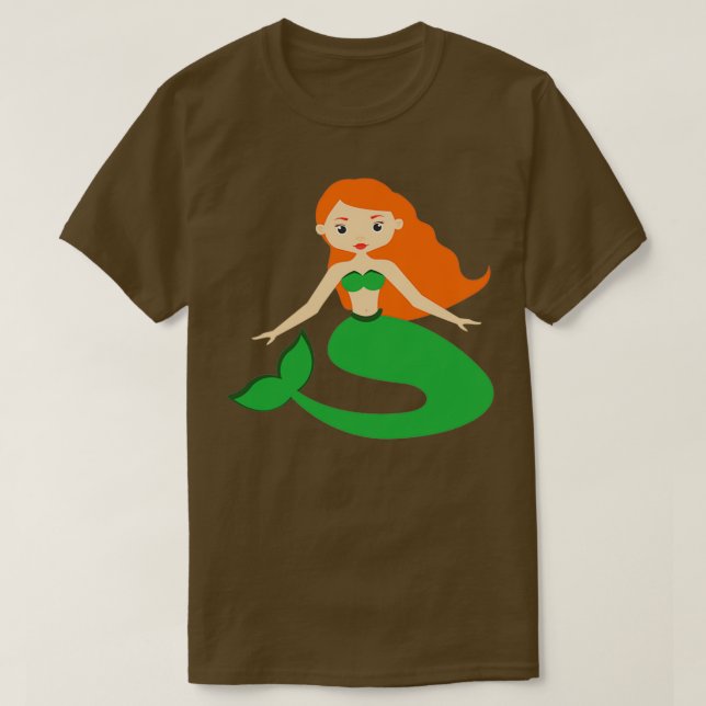 Camiseta Archivo de vectores de sirena verde (Diseño del anverso)