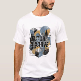 Camiseta Archivo Futurista Paisaje Urbano Geométrico Retro
