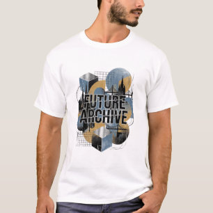 Camiseta Archivo Futurista Paisaje Urbano Geométrico Retro