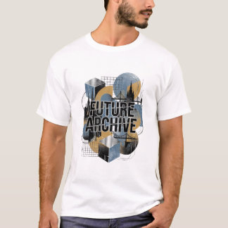 Camiseta Archivo Futurista Paisaje Urbano Geométrico Retro