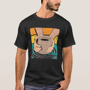Camiseta Arcilla de cerámica de arte de artesanía retro de
