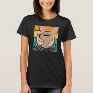 Camiseta Arcilla de cerámica de arte de artesanía retro de
