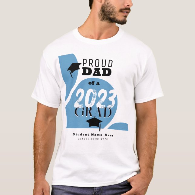 Camiseta Arco Azul Moderno Personalizado Orgulloso Papá Gra (Anverso)