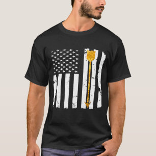 Camiseta Arco con flecha dorada dobla bandera norteamerican