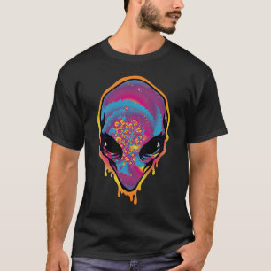 Camiseta Arco de arcoiris tinte Alien Cabeza Trippy Rave Al