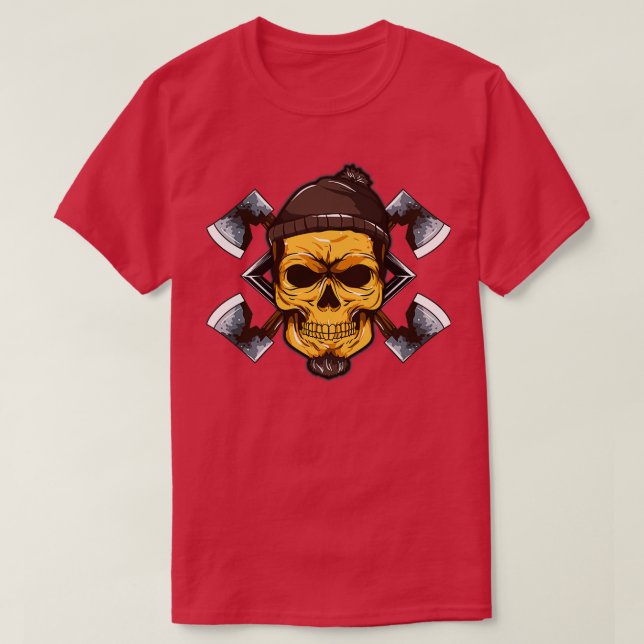 Camiseta Arco De Ax De Calavera Arrojando El Arte (Diseño del anverso)