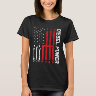 Camiseta Arco de cambio mecánico diesel con bandera estadou