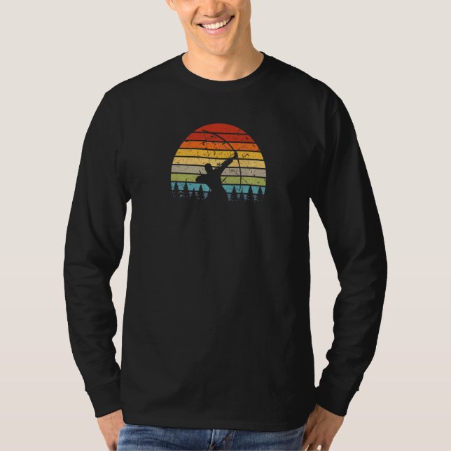 Camiseta Arco de caza de reveras retro al atardecer (Anverso)