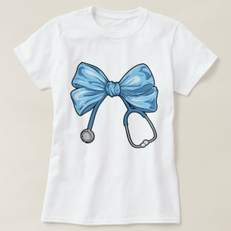 Camiseta arco de coqueta de la enfermera azul